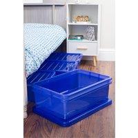 Wham Crystal 5 x 32L Stackable Plastic Storage Boxes with Lids in Blue