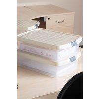 Wham Clip 3x 8.5L Rectangular Plastic Storage Boxes with Clip Lock Lids in Stone