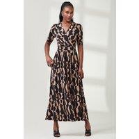 Jolie Moi Women's Half Sleeve Jersey Maxi Dress in Brown | Size: 8