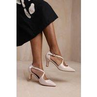'Colorado' Cross Over Strap Mid Block Heel