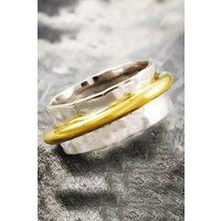 Cone Sterling Silver and Gold Spinning Ring