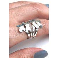 Otis Jaxon London Women's Overlapping Ribbon Contemporary Sterling Silver Ring | Size: Medium