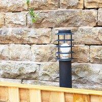 ValueLights Wharf Pack of 4 Black Stainless Steel Outdoor 450mm Ground Post Bollard Lights