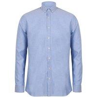 Henbury Men's Modern Long Sleeve Oxford Shirt in Blue | Size: Small