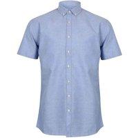 Henbury Men's Modern Short Sleeve Oxford Shirt in Blue | Size: 2XL