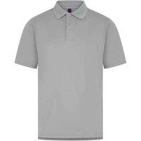 Henbury Men's Pique Polo Shirt in Silver | Size: Large