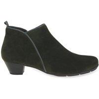 Gabor Women's 'Trudy' Low Heeled Ankle Boots in Dark Green | Size: 7