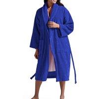 CHRISTY Women's 'Supersoft Cosy' Microvelour Bath Robe in Blue | Size: Large/XL