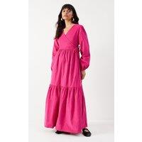 Baby Cord Wrap Midi Smock Dress