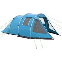 OUTSUNNY Camping Tent with 2 Rooms for 3-4 Persons, Portable Tunnel Tent W/ Window in Blue