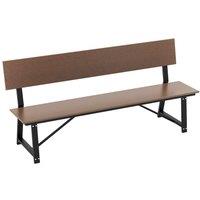 Costway 183cm Outdoor Garden Bench 4-Person Patio Long Chair w/ HDPE Backrest in Brown