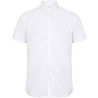 Henbury Men's Modern Short Sleeve Oxford Shirt in White | Size: 2XL