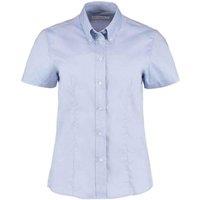 Kustom Kit Women's Premium Oxford Tailored Short-Sleeved Shirt in Light Blue | Size: 14