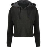 AWDis Women's Girlie Cropped Hoodie in Black | Size: 12