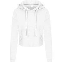 AWDis Women's Girlie Cropped Hoodie in White | Size: 6
