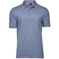 TEE JAYS Men's Luxury Stretch Pique Polo Shirt in Mid Blue | Size: 3XL
