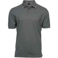 TEE JAYS Men's Luxury Stretch Pique Polo Shirt in Mid Grey | Size: 2XL