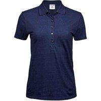 TEE JAYS Women's Luxury Stretch Polo Shirt in Mid Blue | Size: 2XL