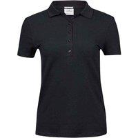 TEE JAYS Women's Luxury Stretch Polo Shirt in Black | Size: 2XL