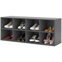 Costway 8-Cube Shoe Bench Entryway Shoe Rack Cabinet W/ 8 Storage Cubbies in Grey