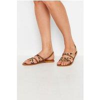 Long Tall Sally Women's Cross Over Sandals in Brown | Size: 7