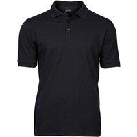 TEE JAYS Men's Luxury Stretch Pique Polo Shirt in Black | Size: 2XL