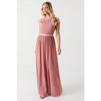 Oasis Women's Delicate Lace Bodice Maxi Bridesmaid Dress in Blush | Size: 10