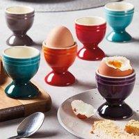 Cooks Professional Set of 6 Egg Cups - Multicoloured Chip Resistant Ceramic Stoneware