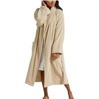 CHRISTY Women's 'Supreme Velour' 100% Sheared Cotton Bath Robe in Light Brown | Size: XL