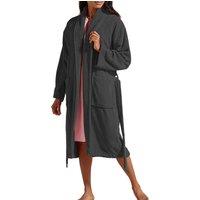 CHRISTY Women's 'Supreme Velour' 100% Sheared Cotton Bath Robe in Dark Grey | Size: Small