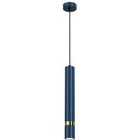 Milagro Joker Pendant Lamp Hand Made In Rich Blue With Striking Gold Detail in Mid Navy