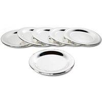 Silver Editions Silverplated Set of 6 Coasters in Silver