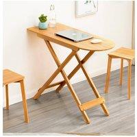 H&O Direct Foldable Small Wooden End Table in Brown