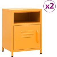 Berkfield Home Nightstands 2 pcs Mustard Yellow 35x35x51 cm Steel | Size: 35 x 35 x 51 cm