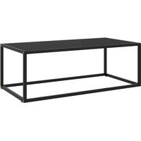Coffee Table Black with Black Glass 100x50x35 cm