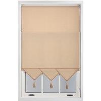 Furnished Triangle Peak Window Roller Blind With Metal Fittings in Beige | Size: 220 cm width x 165 cm drop
