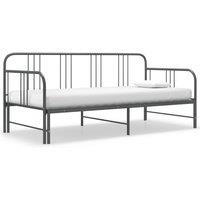 Berkfield Home Pull-out Sofa Bed Frame Grey Metal 90x200 cm