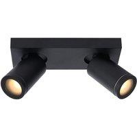 Lucide 'TAYLOR' Dimmable Tiltable Bathroom LED Twin Ceiling Spotlight GU10 in Black