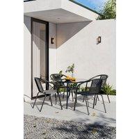 5 Piece Round Outdoor Garden Steel Dining Bistro Set