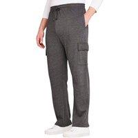 Pegasus Men's Soft & Comfortable Lounge Fleece Jogging Bottoms With Cargo Pockets in Charcoal | Size: 48R