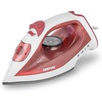 Geepas 1800W Steam Iron Non-Stick Soleplate with Adjustable Temperature in Light Red