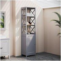 Freestanding Wooden Bathroom Tall Storage Cabinet