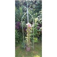 Inspirational Gifting Verdigris Folding Obelisk Plant Support Stake Trellis for Climbing Plants in Green