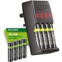 Venom Pro Charge Plug In Wall Battery Charger plus 4 x AA Rechargeable Batteries in Black | Size: 5 Pack
