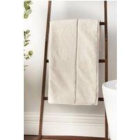 Bianca 'Zero Twist Satin Stitch' Cotton Towel in Cream | Size: Bath Sheet