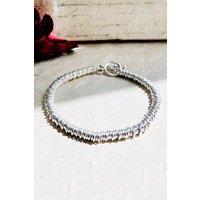 Otis Jaxon London Women's Chunky Sterling Silver Rings Bracelet | Size: 17 cm