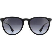 Ray-Ban Women's Round Rubberised Black Grey Gradient Erika 4171 Sunglasses