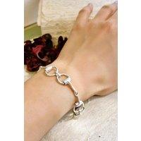 Otis Jaxon London Women's Snaffle Bit Chunky Sterling Silver Charm Bracelet | Size: 19 cm