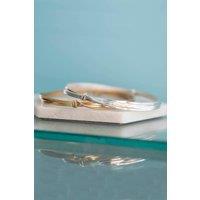 Otis Jaxon London Women's Round Minimalist Sterling Silver Wire Bangle in Gold