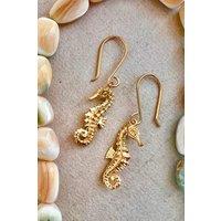 Otis Jaxon London Women's Sterling Silver Seahorse Earrings in Gold